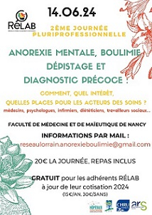  2e journée du RéLAB, Réseau Lorrain Anorexie Boulimie 